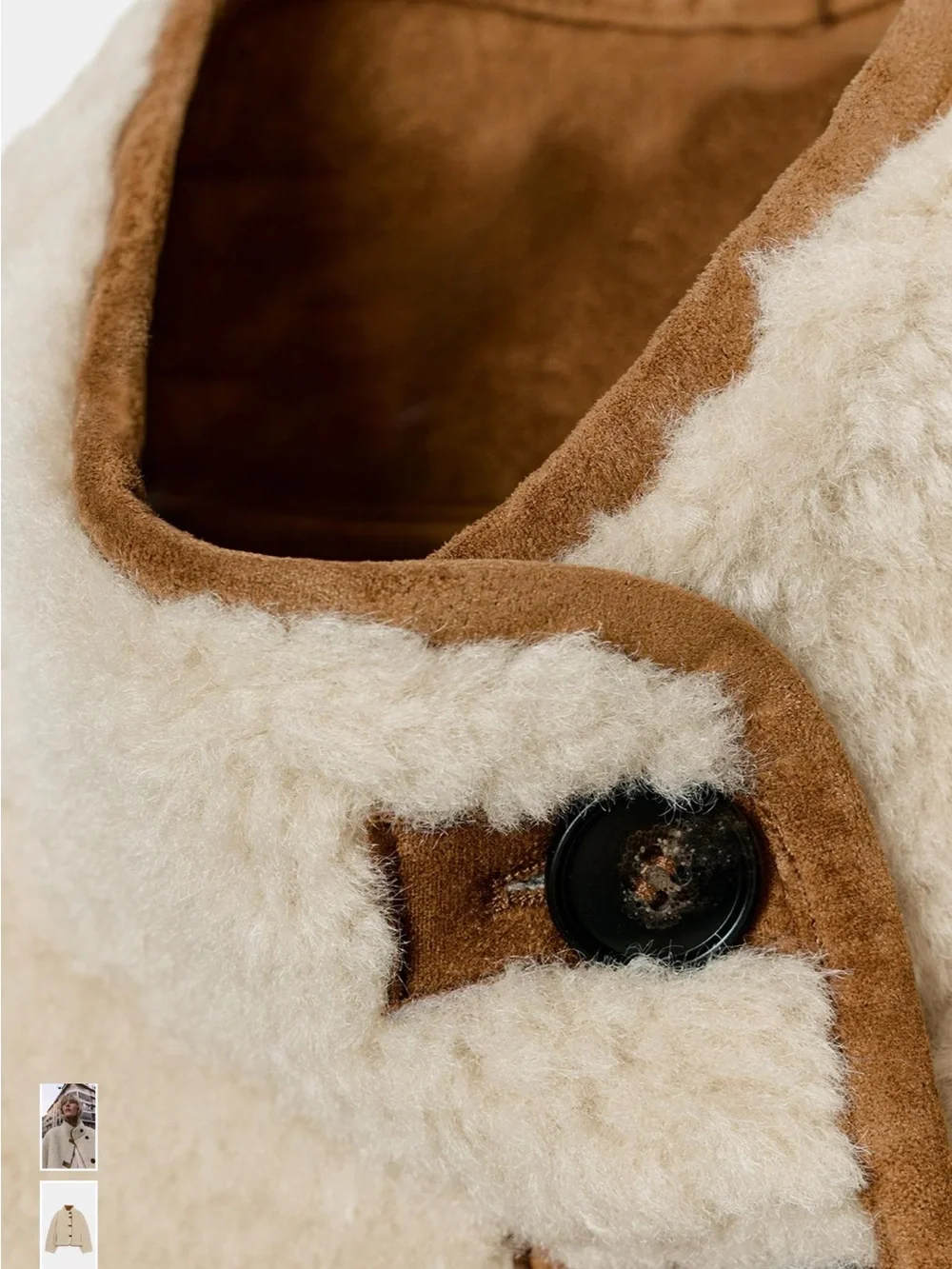 Zara Real Suede Shearling Reversable Jacket in Camel XS - Picture 8 of 10